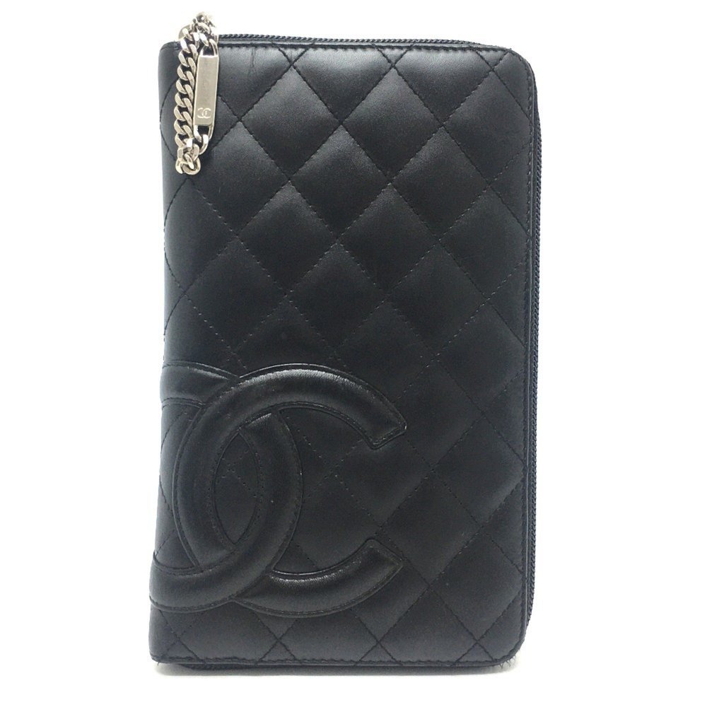 CHANEL Authentic Black Leather Wallet